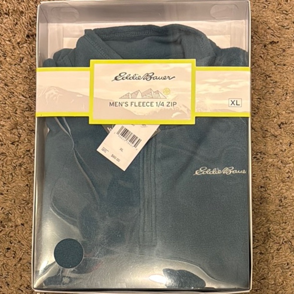 Eddie Bauer Men's Blue Fleece 1/4 Zip
